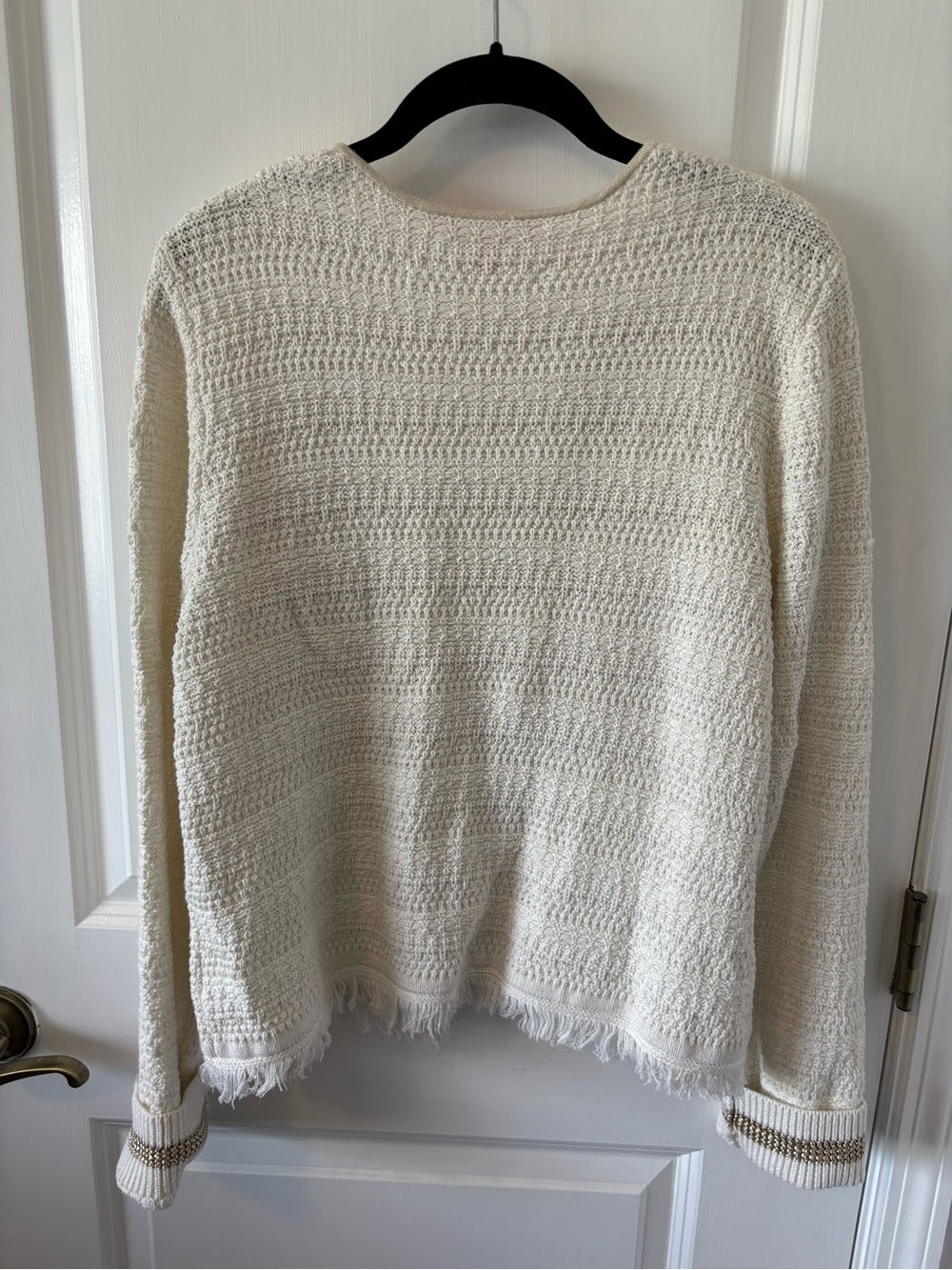 Lilly Pulitzer Cream Bouclé Fringe Trim Jacket - Picture 8 of 12